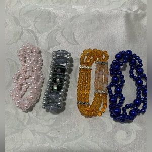 Pulseras de Cristal y imitacion de perlas hechas a mano